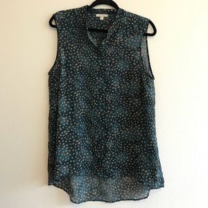 Pleione flowy teal sleeveless blouse